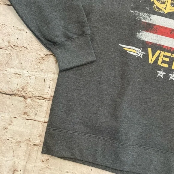 NWT Port & company USS Carl Vinson CVN-19 veteran gray fleece unisex sweater L. - Picture 4 of 9
